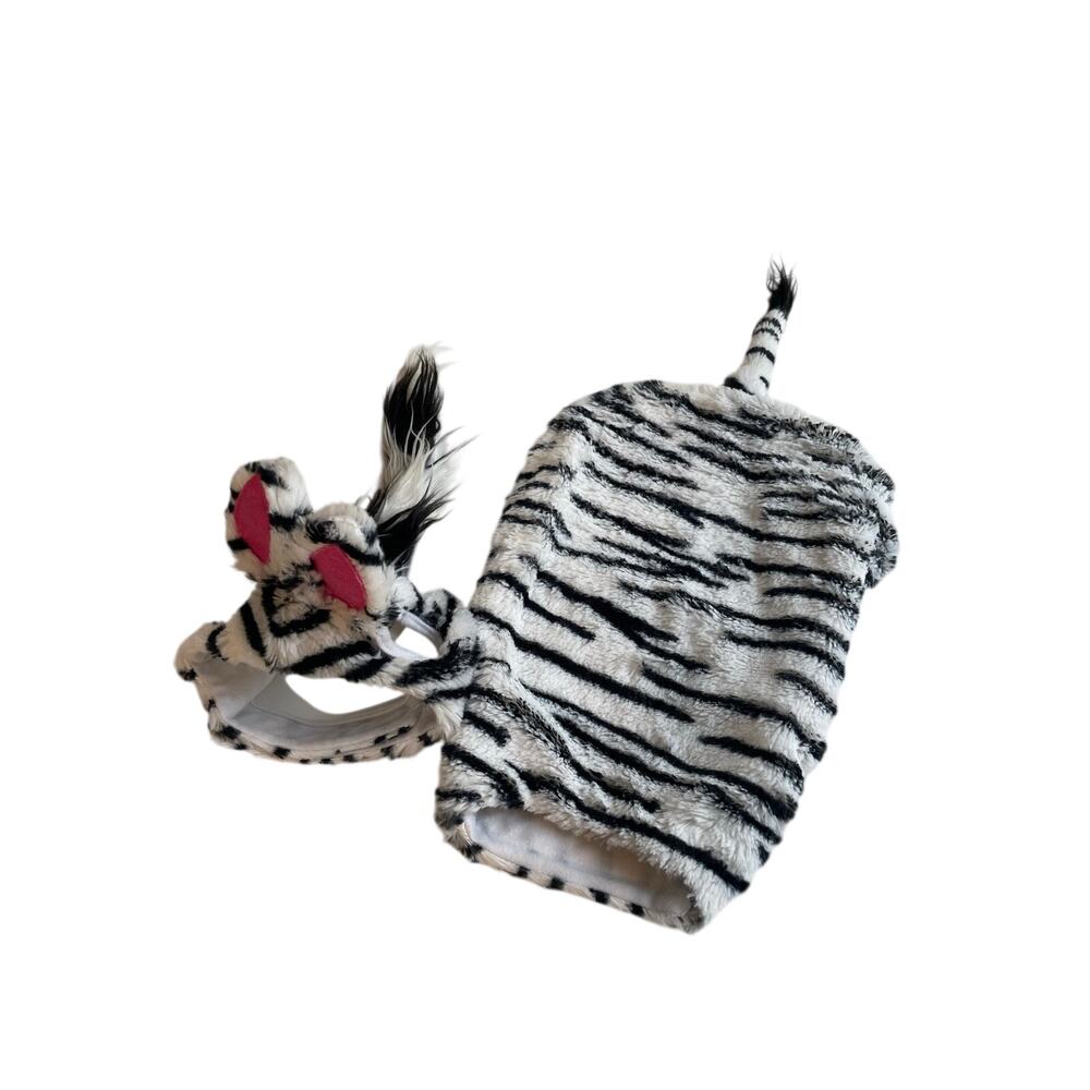 Zebra Dog Costume 2pc Set Size S Hood Body Halloween Pet up to 15 lbs